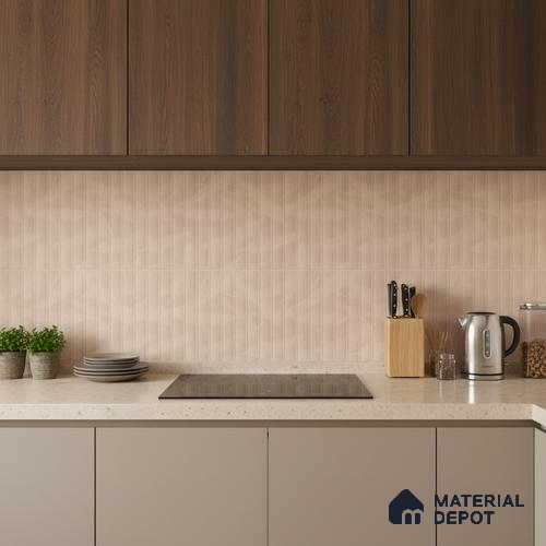Faux Subway Wall Tile TL 06530 K G Berlin Beige HL 02 2 ft x 1 ft Ceramic Matte Finish - 8 mm | Suitable for Living Room, Kitchen & Bathroom