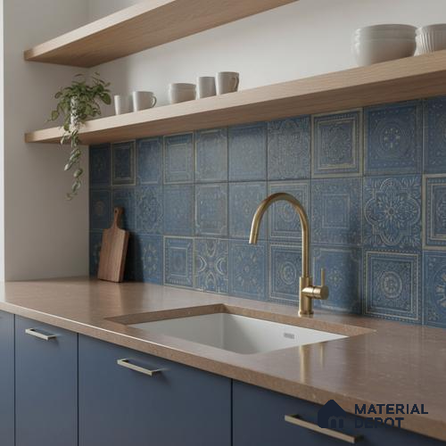 Highlighter Wall Tile TL 06531 G Lux Blue Decor 2 ft x 1 ft Ceramic Matte Finish - 8 mm | Suitable for Kitchen, Bathroom & Balcony Walls