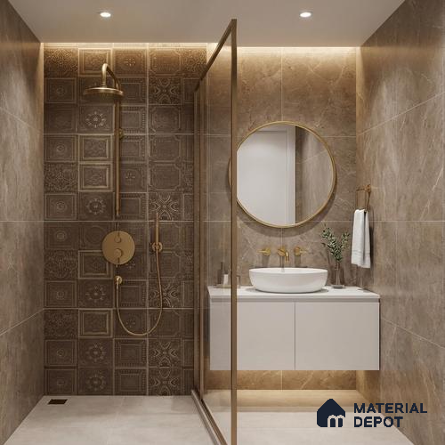 Highlighter Wall Tile TL 06531 D G Lux Copper Decor 2 ft x 1 ft Ceramic Matte Finish - 8 mm | Suitable for Kitchen, Bathroom & Balcony Walls