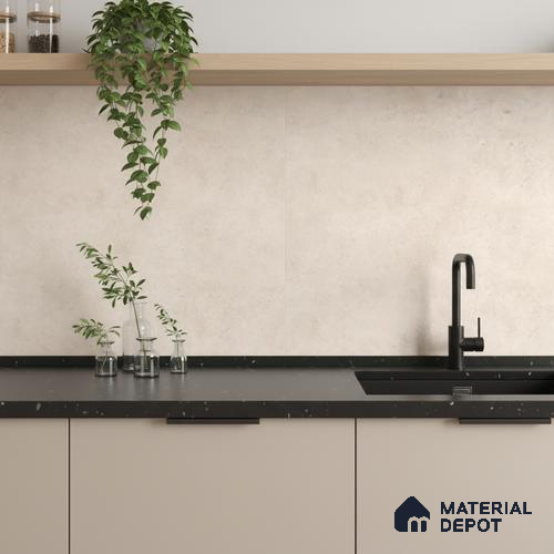 Marble Wall Tile TL 06532 C Tipton Crema 2 ft x 1 ft Ceramic Matte Finish - 8 mm | Suitable for Living Room, Kitchen & Bathroom
