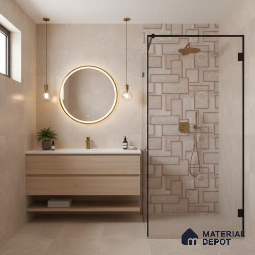 Highlighter Wall Tile TL 06533 B G Nostal Brown HL 2 ft x 1 ft Ceramic Matte Finish - 8 mm | Suitable for Living Room, Kitchen & Bathroom