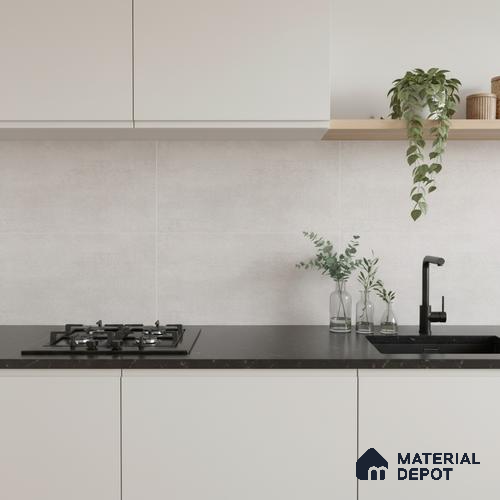 Stone Wall Tile TL 06533 D Nostal Silver 2 ft x 1 ft Ceramic Matte Finish - 8 mm | Suitable for Living Room, Kitchen & Bathroom