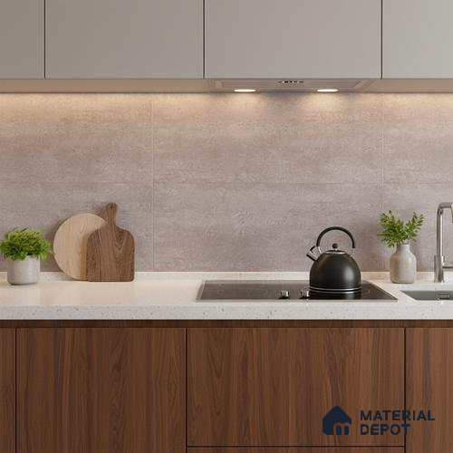 Plain Wall Tile TL 06533 F Nostal Grey 2 ft x 1 ft Ceramic Matte Finish - 8 mm | Suitable for Living Room, Kitchen & Bathroom