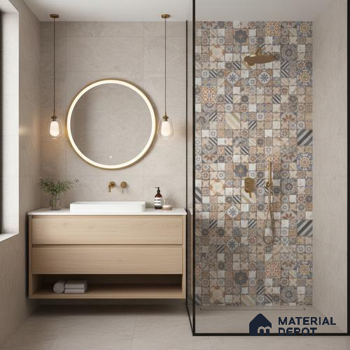 Highlighter Wall Tile TL 06534 B G Zebo Brown HL 2 ft x 1 ft Ceramic Matte Finish - 8 mm | Suitable for Living Room, Kitchen & Bathroom