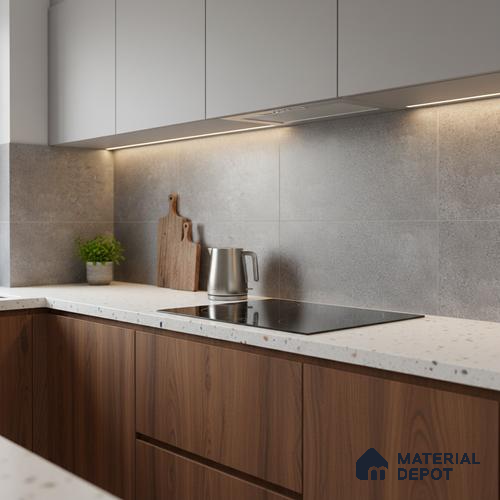 Stone Wall Tile TL 06534 F Zebo Gris 2 ft x 1 ft Ceramic Matte Finish - 8 mm | Suitable for Living Room, Kitchen & Bathroom
