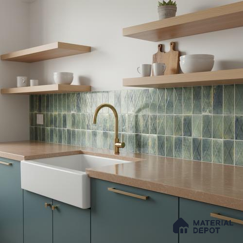 Highlighter Wall Tile TL 06537 B G Beleza Green 2 ft x 1 ft Ceramic Matte Finish - 8 mm | Suitable for Living Room, Kitchen & Bathroom
