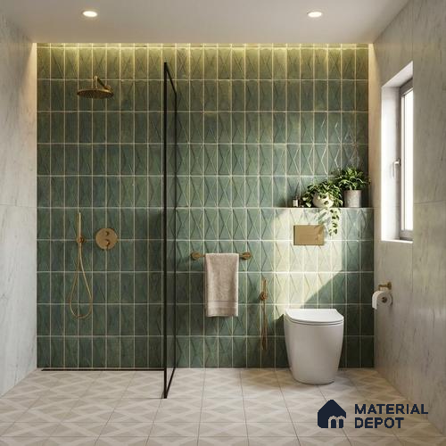 Highlighter Wall Tile TL 06537 B G Beleza Green 2 ft x 1 ft Ceramic Matte Finish - 8 mm | Suitable for Living Room, Kitchen & Bathroom
