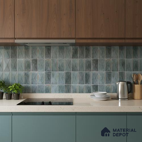 Highlighter Wall Tile TL 06537 G Beleza Aqua 2 ft x 1 ft Ceramic Matte Finish - 8 mm | Suitable for Living Room, Kitchen & Bathroom
