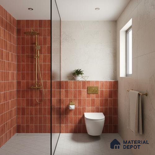 Highlighter Wall Tile TL 06537 E G Beleza Red 2 ft x 1 ft Ceramic Matte Finish - 8 mm | Suitable for Living Room, Kitchen & Bathroom