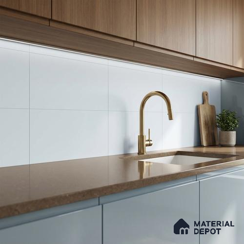Plain Wall Tile TL 06538 B Zellige White 2 ft x 1 ft Ceramic Matte Finish - 8 mm | Suitable for Living Room, Kitchen & Bathroom