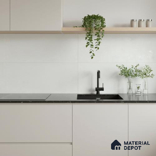 Plain Wall Tile TL 06538 D Zellige Mint 2 ft x 1 ft Ceramic Matte Finish - 8 mm | Suitable for Living Room, Kitchen & Bathroom
