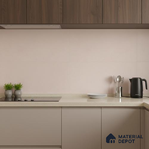 Plain Wall Tile TL 06538 F Zellige Pink 2 ft x 1 ft Ceramic Matte Finish - 8 mm | Suitable for Living Room, Kitchen & Bathroom