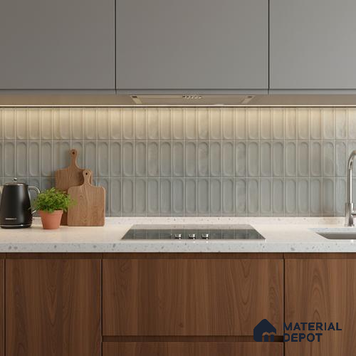 Faux Subway Wall Tile TL 06540 D Lorient Aqua 2 ft x 1 ft Ceramic Matte Finish - 8 mm | Suitable for Living Room, Kitchen & Bathroom