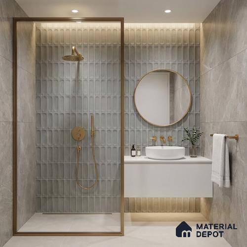 Faux Subway Wall Tile TL 06540 D Lorient Aqua 2 ft x 1 ft Ceramic Matte Finish - 8 mm | Suitable for Living Room, Kitchen & Bathroom