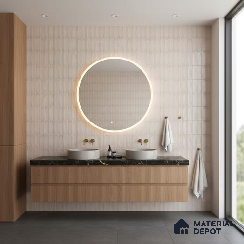 Highlighter Wall Tile TL 06540 F Lorient Gris 2 ft x 1 ft Ceramic Matte Finish - 8 mm | Suitable for Living Room, Kitchen & Bathroom