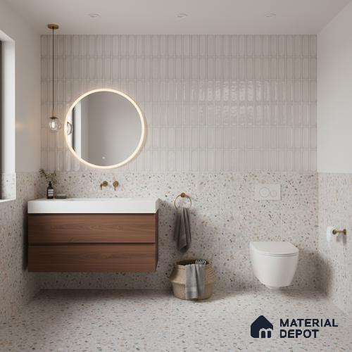 Faux Subway Wall Tile TL 06540 G Lorient Grey 2 ft x 1 ft Ceramic Glossy Finish - 8 mm | Suitable for Living Room, Kitchen & Bathroom