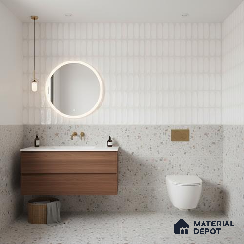 Faux Subway Wall Tile TL 06540 H Lorient Blanco 2 ft x 1 ft Ceramic Glossy Finish - 8 mm | Suitable for Living Room, Kitchen & Bathroom
