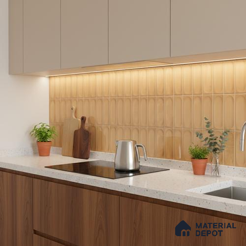 Faux Subway Wall Tile TL 06540 Lorient Orange 2 ft x 1 ft Ceramic Matte Finish - 8 mm | Suitable for Living Room, Kitchen & Bathroom