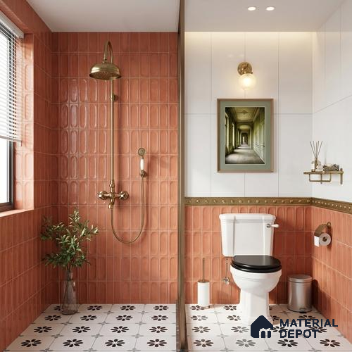 Faux Subway Wall Tile TL 06540 R Lorient Fenta 2 ft x 1 ft Ceramic Glossy Finish - 8 mm | Suitable for Living Room, Kitchen & Bathroom
