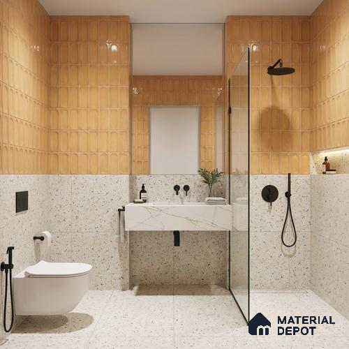Faux Subway Wall Tile TL 06540 T Lorient Orange 2 ft x 1 ft Ceramic Glossy Finish - 8 mm | Suitable for Living Room, Kitchen & Bathroom