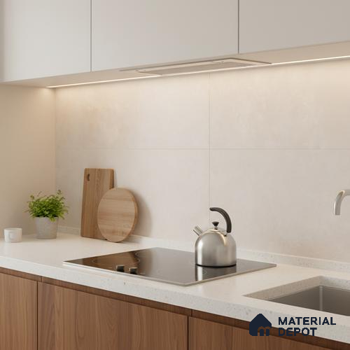Plain Wall Tile TL 06541 B Liya Beige 2 ft x 1 ft Ceramic Matte Finish - 8 mm | Suitable for Living Room, Kitchen & Bathroom