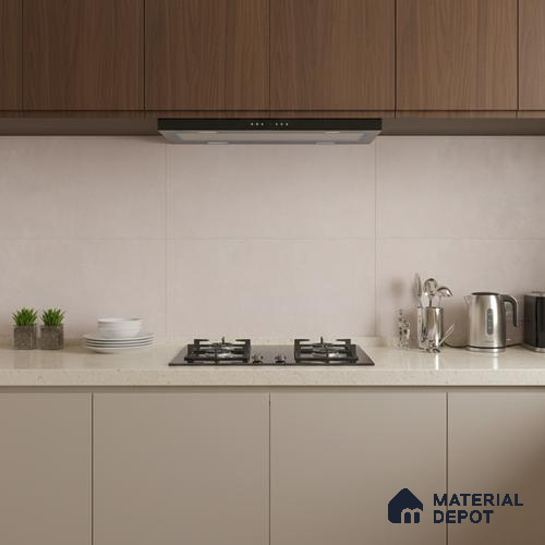 Plain Wall Tile TL 06541 D Liya Silver 2 ft x 1 ft Ceramic Matte Finish - 8 mm | Suitable for Living Room, Kitchen & Bathroom