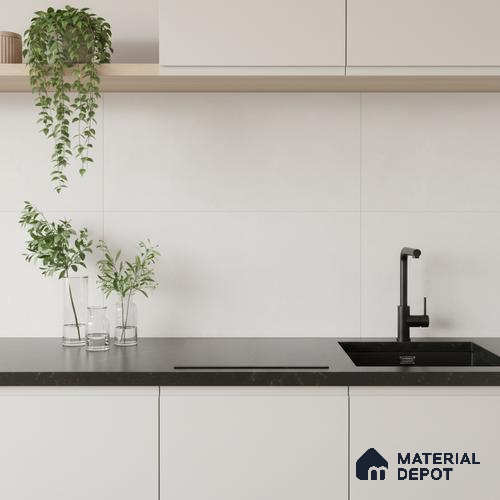 Plain Wall Tile TL 06541 F Liya Blanco 2 ft x 1 ft Ceramic Matte Finish - 8 mm | Suitable for Living Room, Kitchen & Bathroom