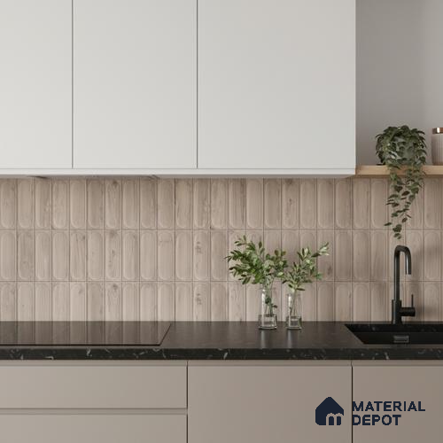 Faux Subway Wall Tile TL 06542 Supreme Wood Natural 2 ft x 1 ft Ceramic Matte Finish - 8 mm | Suitable for Living Room, Kitchen & Bathroom