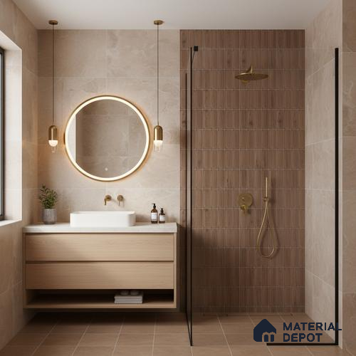 Highlighter Wall Tile TL 06542 D Supreme Wood Walnut 2 ft x 1 ft Ceramic Matte Finish - 8 mm | Suitable for Living Room, Kitchen & Bathroom