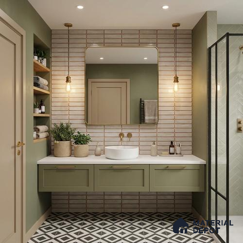 Subway Wall Tile TL 06543 F Mitica Gris 2 ft x 1 ft Ceramic Matte Finish - 8 mm | Suitable for Kitchen & Bathroom | Please Expect a Slight Variation of Pattern
