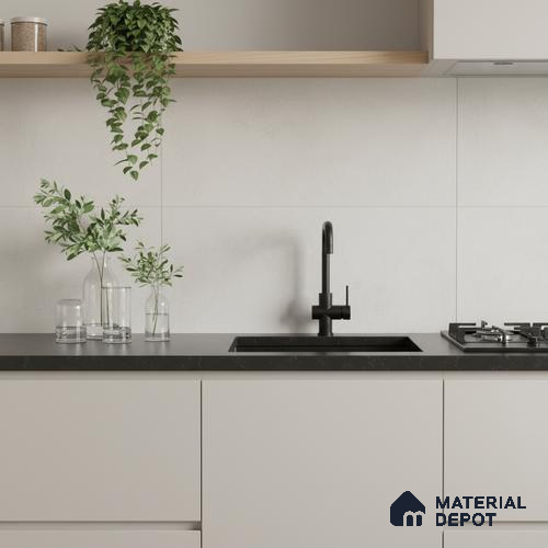 Marble Wall Tile TL 06546 R Cratic White 2 ft x 1 ft Ceramic Matte Finish - 8 mm | Suitable for Living Room, Kitchen & Bathroom