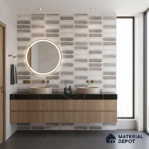 Highlighter Wall Tile TL 06550 G Rostock Blanco HL 2 ft x 1 ft Ceramic Glue Matte Finish - 8 mm | Suitable for Kitchen & Bathroom