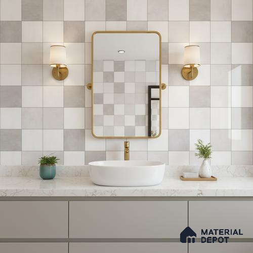 Faux Subway Wall Tile TL 06554 C Dove Pearl Decor 2 ft x 1 ft Ceramic Glossy Finish - 8 mm | Suitable for Living Room, Kitchen & Bathroom