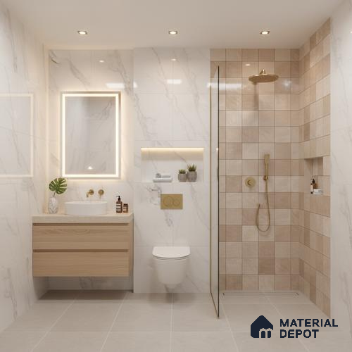 Faux Subway Wall Tile TL 06554 D Dove Brown Decor 2 ft x 1 ft Ceramic Glossy Finish - 8 mm | Suitable for Living Room, Kitchen & Bathroom