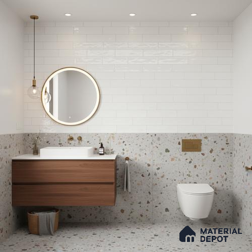 Faux Subway Wall Tile TL 06556 C Cluster Mint 2 ft x 1 ft Ceramic Glossy Finish - 8 mm | Suitable for Kitchen, Bathroom & Balcony Walls | Please Expect a Slight Variation of Pattern