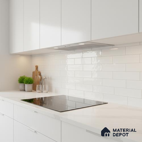 Faux Subway Wall Tile TL 06556 C Cluster Mint 2 ft x 1 ft Ceramic Glossy Finish - 8 mm | Suitable for Kitchen, Bathroom & Balcony Walls | Please Expect a Slight Variation of Pattern