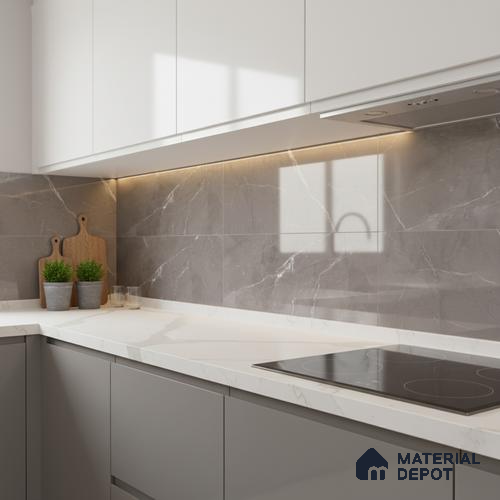Marble Wall Tile TL 06557 B Etania Nero 2 ft x 1 ft Ceramic Glossy Finish - 8 mm | Suitable for Living Room, Kitchen & Bathroom