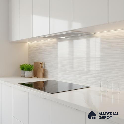 Highlighter Wall Tile TL 06558 Etania Silver Waves 2 ft x 1 ft Ceramic Glossy Finish - 8 mm | Suitable for Living Room, Kitchen & Bathroom