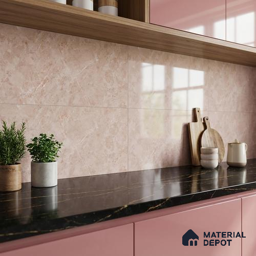 Marble Wall Tile TL 06561 C Sapeza Verde DK 2 ft x 1 ft Ceramic Glossy Finish - 8 mm | Suitable for Living Room, Kitchen & Bathroom
