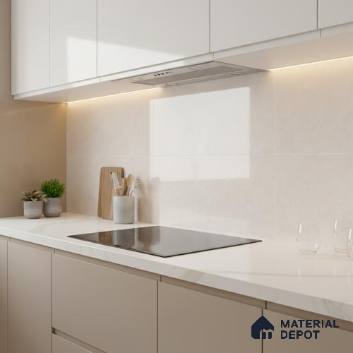 Marble Wall Tile TL 06561 D Raton Beige 2 ft x 1 ft Ceramic Glossy Finish - 8 mm | Suitable for Living Room, Kitchen & Bathroom