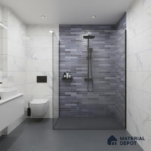 Stacked Stone Wall Tile TL 06562 C Bangkok Marine 2 ft x 1 ft Ceramic Glossy Finish - 8 mm | Suitable for Living Room, Kitchen & Bathroom