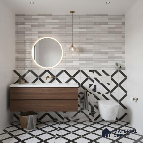Stacked Stone Wall Tile TL 06562 D Bangkok Pearl 2 ft x 1 ft Ceramic Glossy Finish - 8 mm | Suitable for Living Room, Kitchen & Bathroom