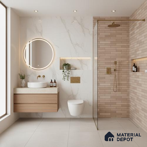 Stacked Stone Wall Tile TL 06562 E Bangkok Brown 2 ft x 1 ft Ceramic Glossy Finish - 8 mm | Suitable for Living Room, Kitchen & Bathroom