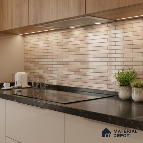 Stacked Stone Wall Tile TL 06562 E Bangkok Brown 2 ft x 1 ft Ceramic Glossy Finish - 8 mm | Suitable for Living Room, Kitchen & Bathroom