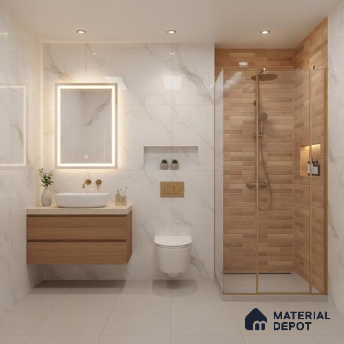 Stacked Stone Wall Tile TL 06562 F Bangkok Orange 2 ft x 1 ft Ceramic Glossy Finish - 8 mm | Suitable for Living Room, Kitchen & Bathroom