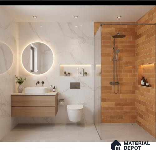 Faux Subway Wall Tile TL 06563 C R Tribeca Orange 2 ft x 1 ft Ceramic Glossy Finish - 8 mm | Suitable for Kitchen, Bathroom & Balcony Walls | Please Expect a Slight Variation of Pattern