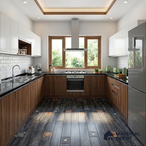 Wood Look Floor Tile TL 06572 Sequoia Azul 35 Inch x 6 Inch Vitrified Matte Finish - 9 mm | Suitable for Living Room, Kitchen & Bedroom | 2-3 mm Spacer is Mandatory
