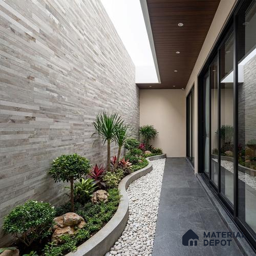 Stacked Stone Wall Tile TL 06584 B Irazu Crema 2 ft x 1 ft Ceramic Matte Finish - 9 mm | Suitable for Courtyard, Foyer, Balcony, Elevation