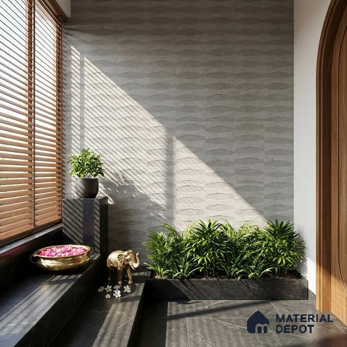 Stone Wall Tile TL 06589 Marlstone Sand 2 ft x 1 ft Ceramic Matte Finish - 9 mm | Suitable for Balcony, Foyer, Elevation, Courtyard