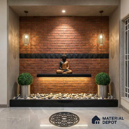 Brick Wall Tile TL 06594 D Brick Line Arena 2 ft x 1 ft Ceramic Matte Finish - 9 mm | Suitable for Foyer, Balcony, Elevation, Courtyard
